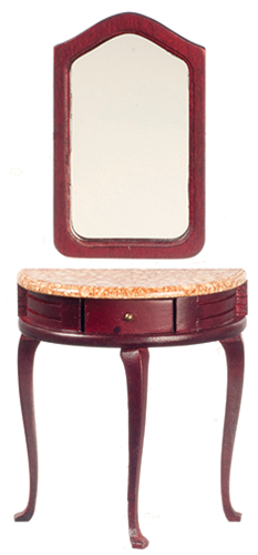 Demi-Table with Mirror, Mahogany